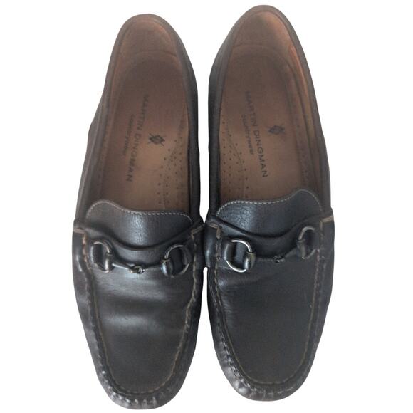 Martin Dingman Bill Water Buffalo Horse Bit Driving Loafers Brown Men 9 Luxury - Picture 5 of 8